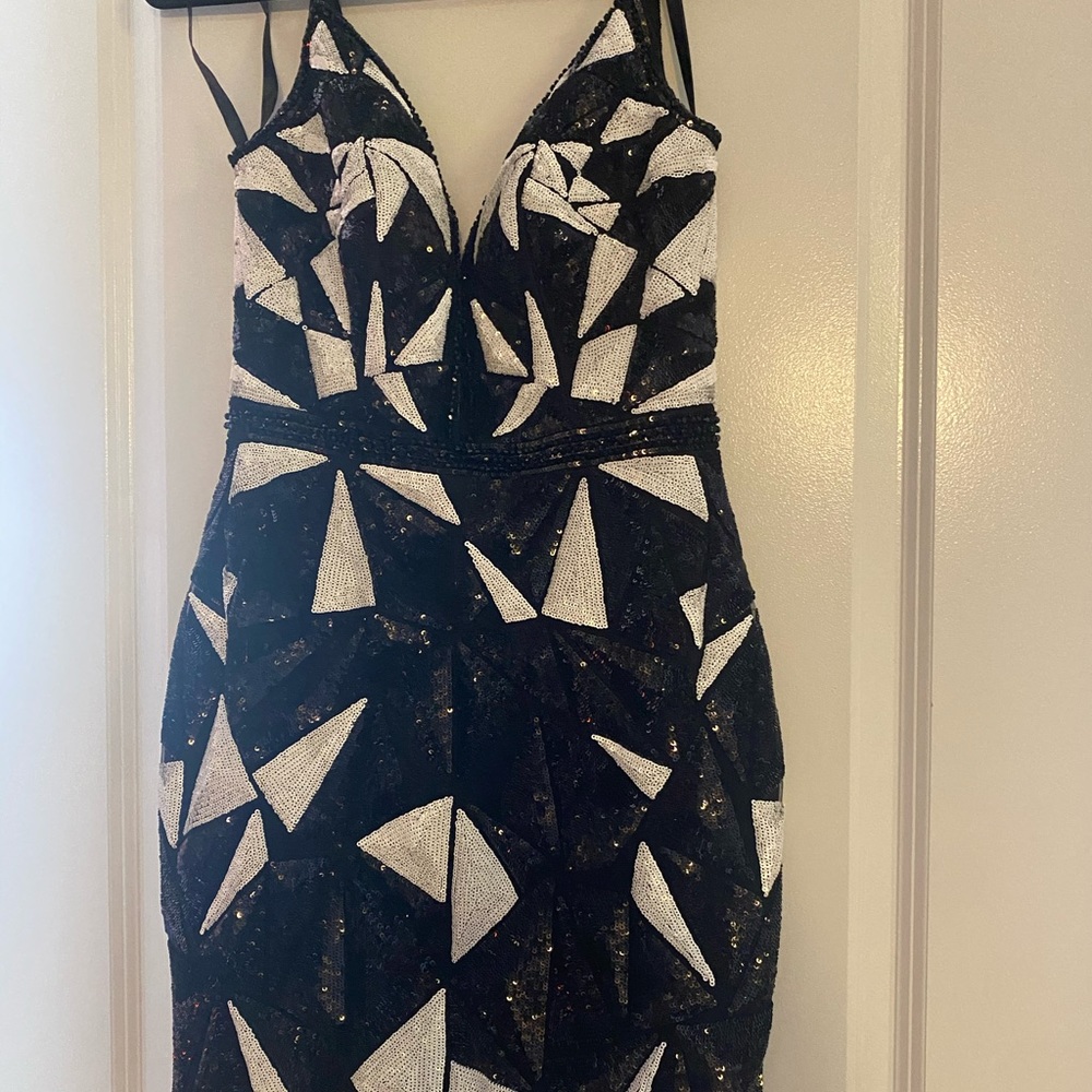 Black and white beaded cocktail
